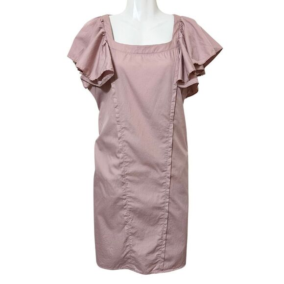 Teat &‎ Cosset Pink Mauve Maternity Dress w/ Flutter Sleeves Medium - Picture 1 of 7